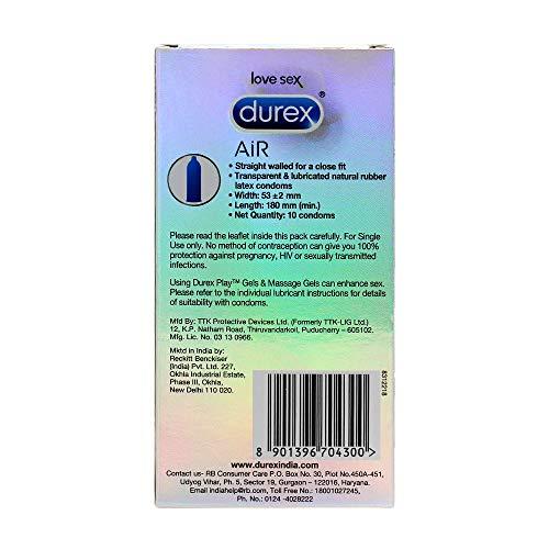 Durex Durex Condoms - 10 Count (Pack of 3, Air) & Durex Air Ultra Thin Condoms - 10s