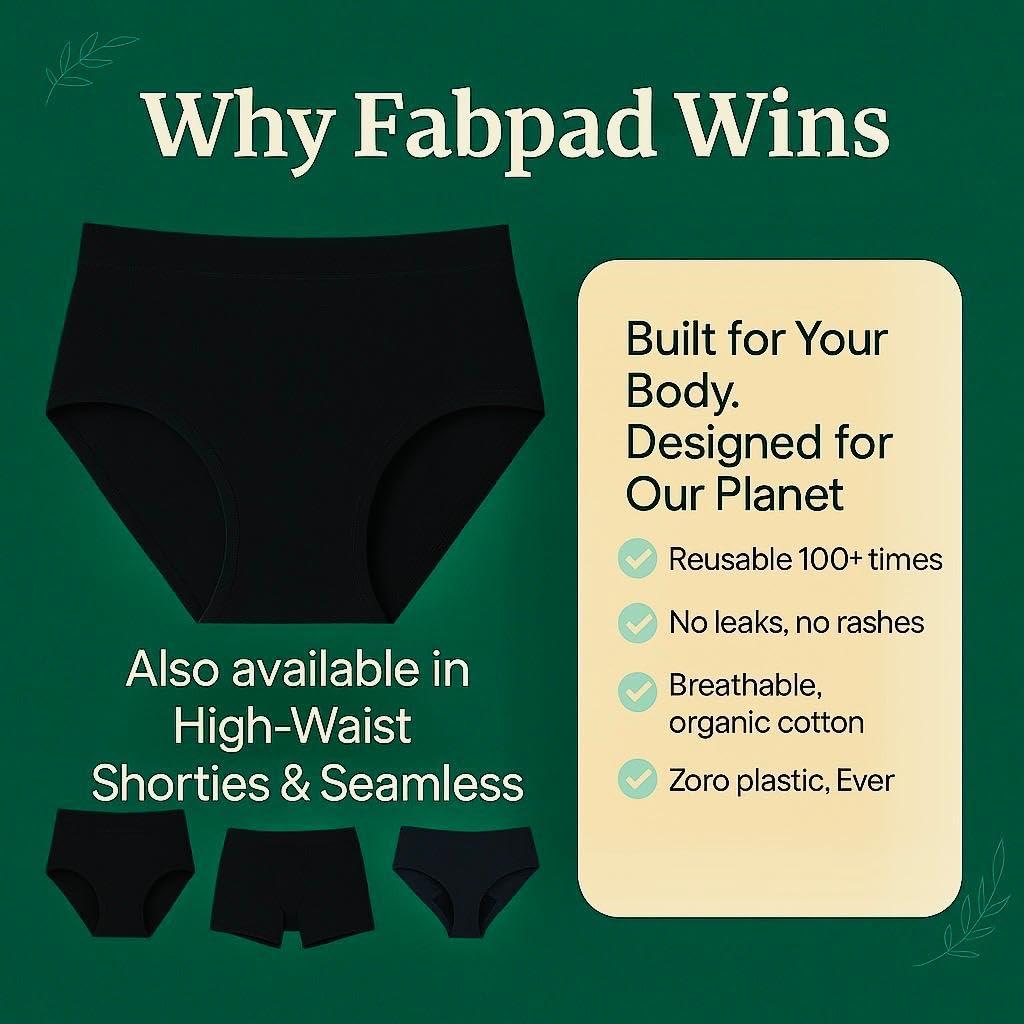 FabPad FabPad Women Reusable Leak Proof Period Panties Lasts for 3 Years Without Pads, Cups & Tampons (Pack of 1, Beige, 2XL)
