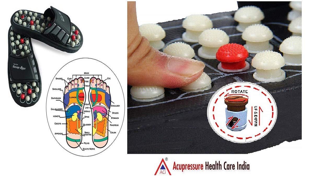 ACi ACi Accupressure Spring Accu Magnetic Therapy Yoga Slippers Paduka for Full Body Blood Circulation Natural Leg Foot Massager Relaxation Slippers For Men and Women (Unisex) (8)
