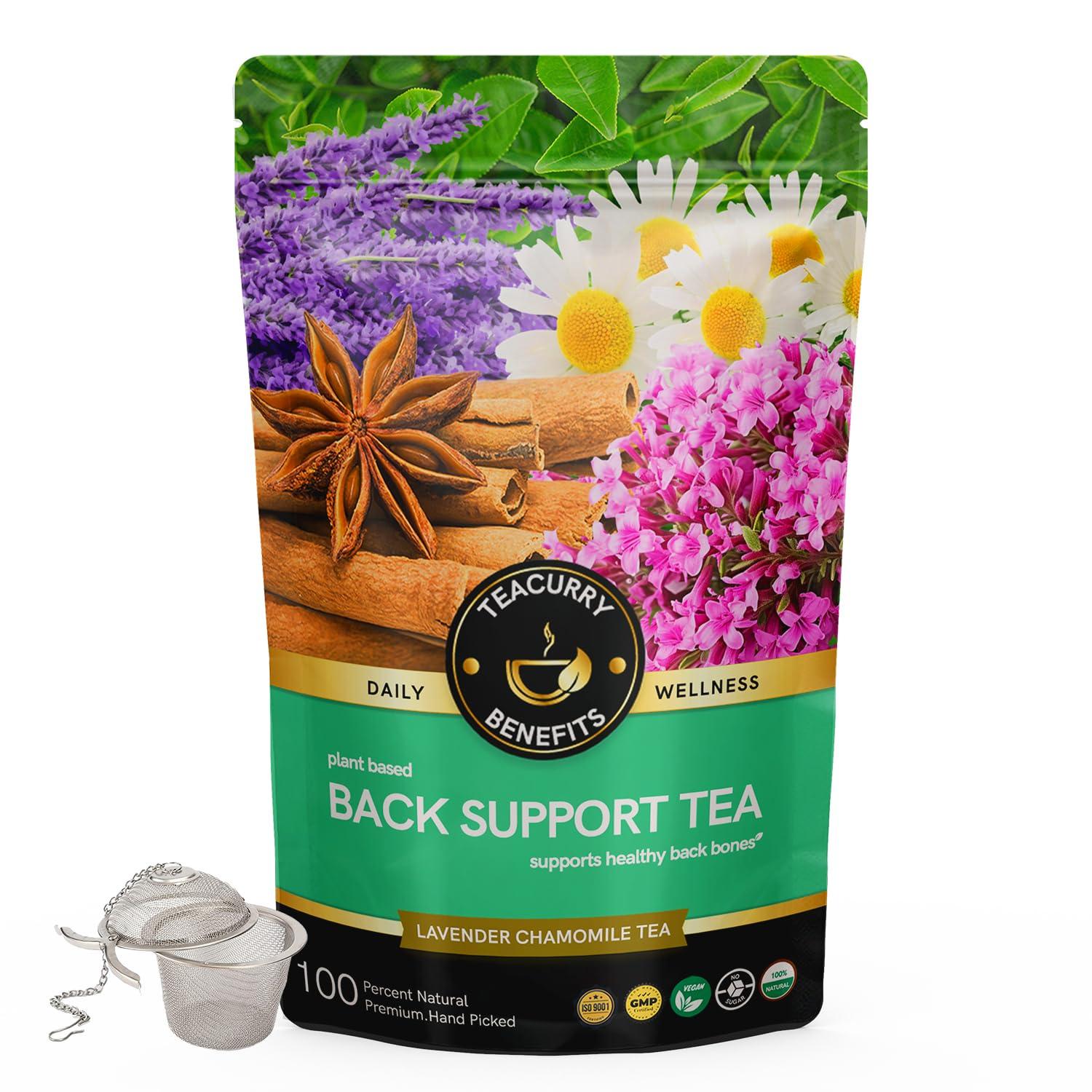 TEACURRY TEACURRY Back Support Tea (100 Grams + Infuser) - Helps with Back Pain, Herniated Disc-Tea For Sciatica