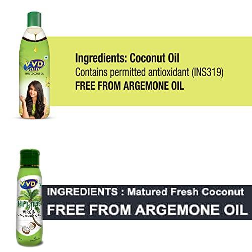 VVD Gold VVD Hi Life Virgin Coconut Oil - 100ml Bottle + VVD Gold Pure Coconut Oil - 175ml Bottle - Combo
