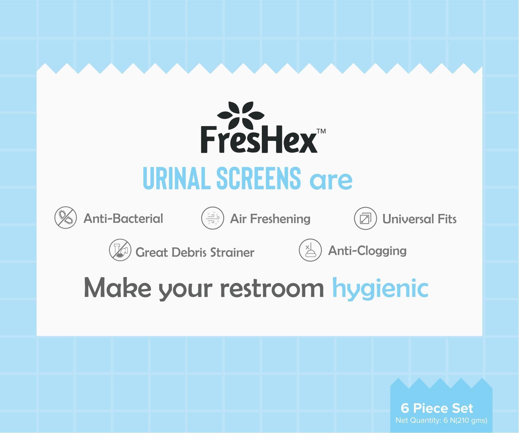 FresHex FresHex Fragrant Urinal Screen Hexapack with 3 Pieces of Arabic Oudh and 3 pieces of Ocean Breeze