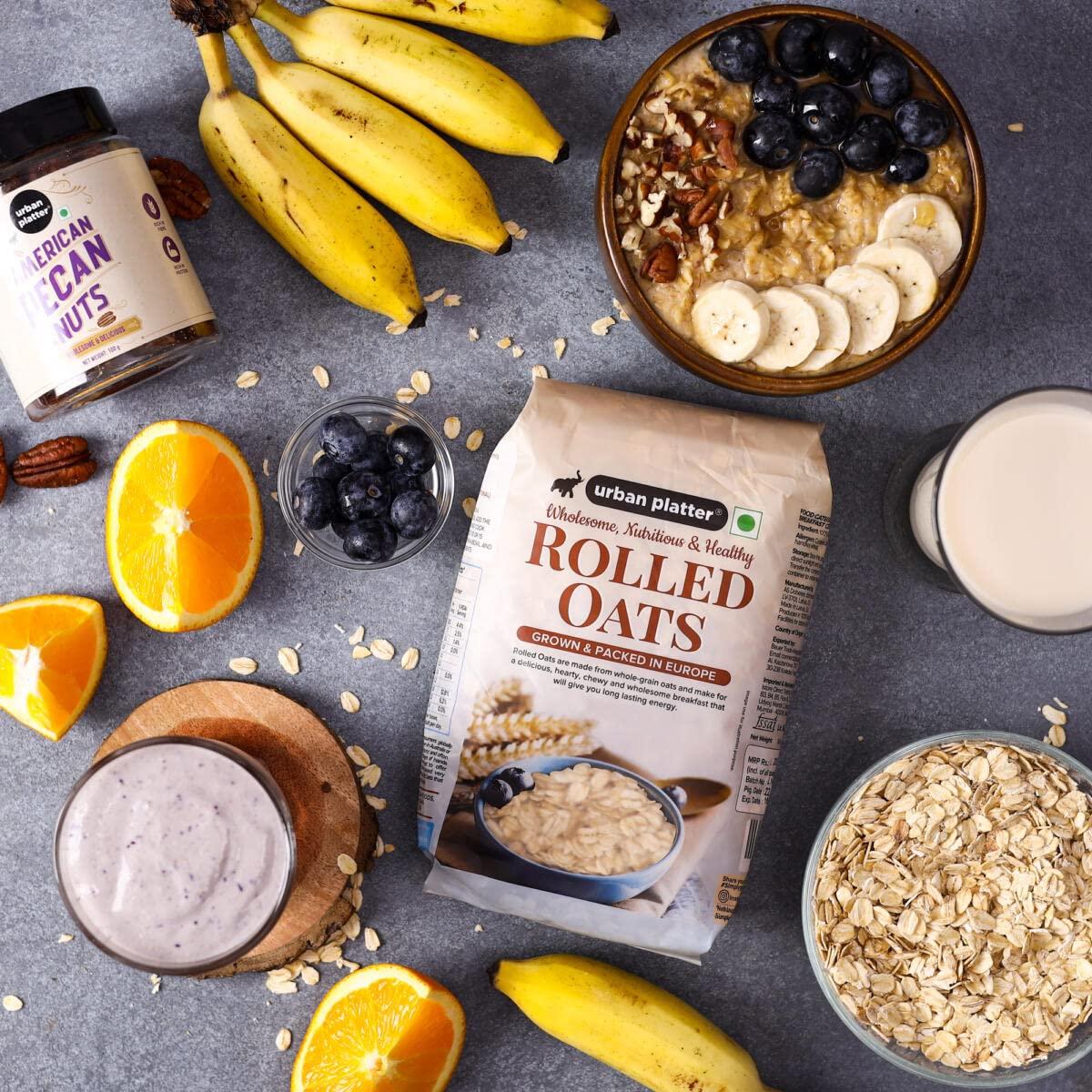 urban platter Urban Platter Rolled Oats, 500g (Whole-Grain Oats | High in Fiber and Protein | Breakfast Cereal I Instant Oats)