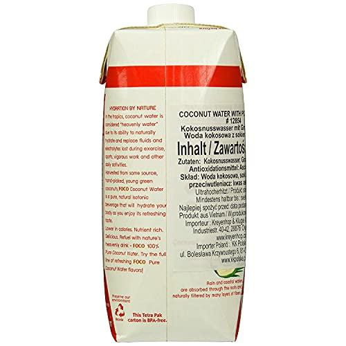 Foco Foco Coconut Water with Pomegranate, 500 ml, White & Red