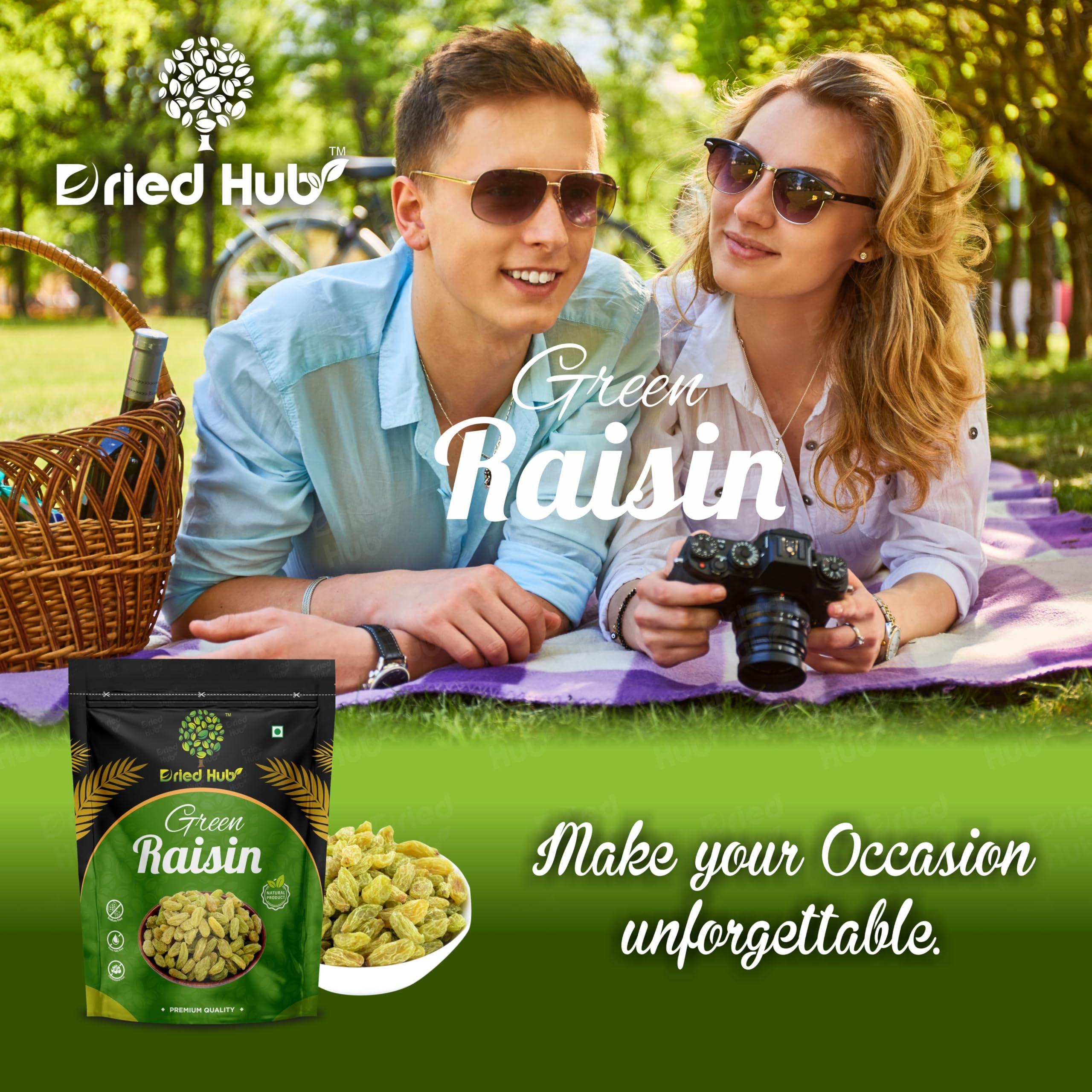 Dried Hub Dried Hub Green Raisin (Kishmish) High in Antioxidants, Naturally Sweet & tasty, 1Kg Pouch Pack