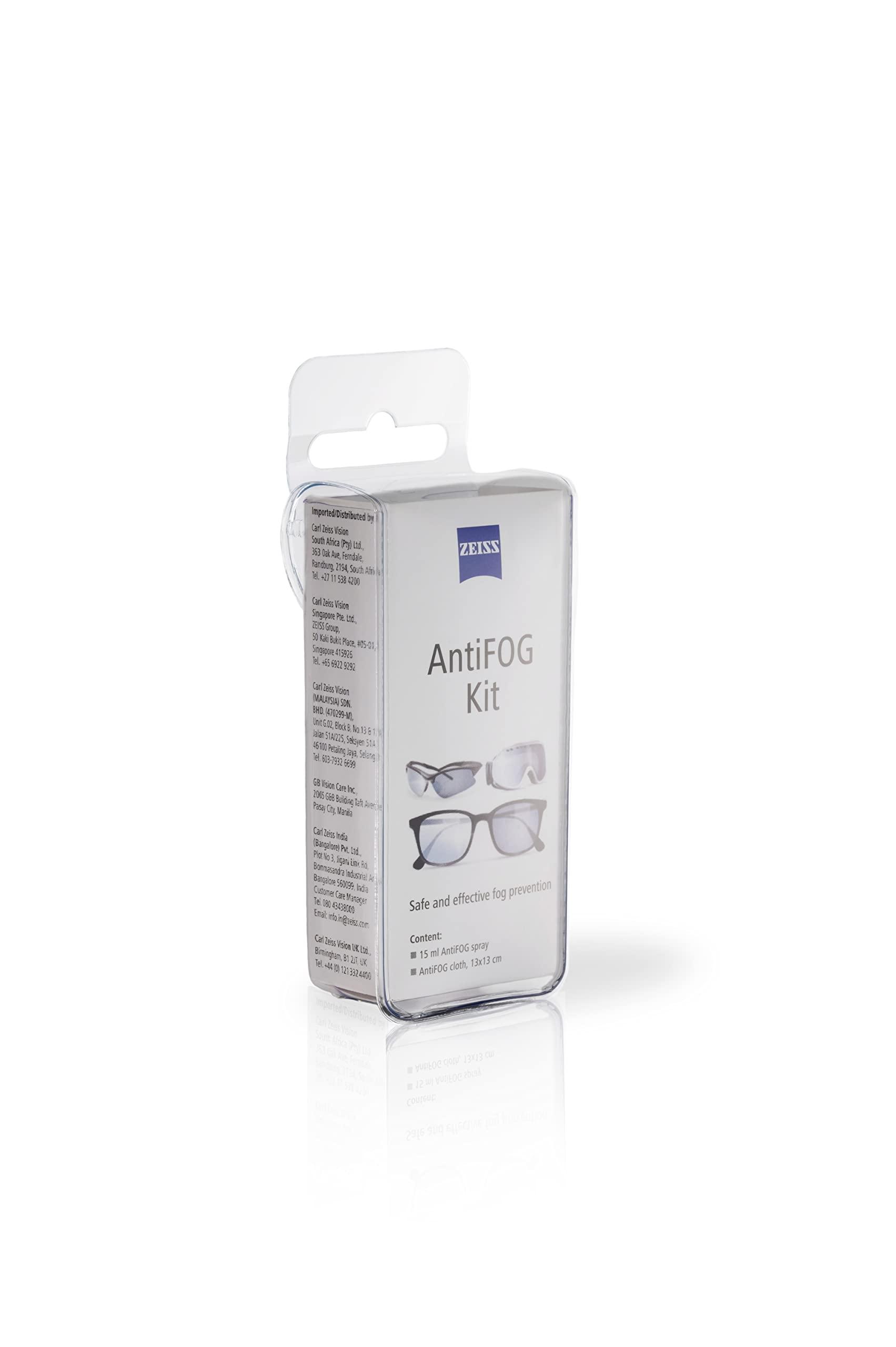 Zeiss ZEISS AntiFOG Kit 30ml - Pack of 1 | Fog-Free Lens for up tp 72 hours | Ideal for Spectacles, Eyeglasses, Sunglasses, Camera Lenses, Bike Visors, Car Mirrors, Windshields, and Swim Goggles