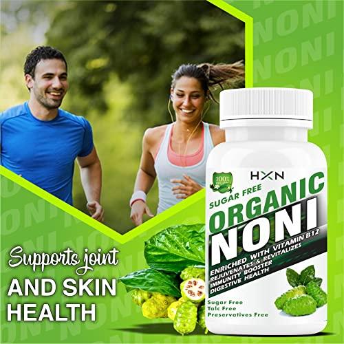 HXN HXN Fresh Noni Juice Tablet With Vitamin B12 Supplements To Help Support Anxiety Relief, Immunity Health, Body detox, -120 Organic Gluten-free Tab (Pack 2)