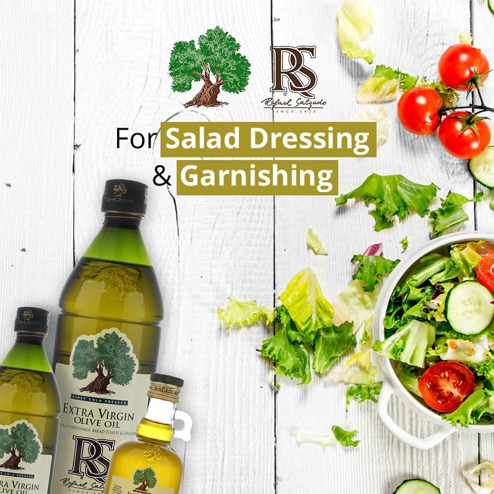 Rafael Salgado RS Rafael Salgado Extra Virgin Olive Oil | First Cold Pressed Oil | Good for Salad Dressing & Flavouring | Zero Cholesterol and Trans Fat | Pet Bottle - 500 ML
