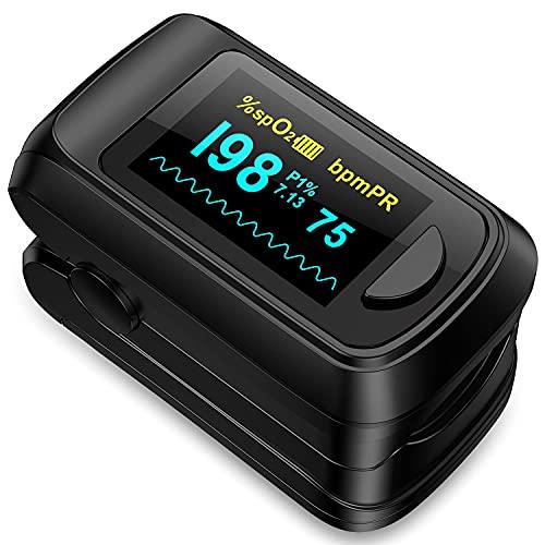 HealthTree HealthTree Pulse Oximeter Oxygen Meter Finger Pulse Oximeter Fingertip Oxygen Saturation Monitor, Black