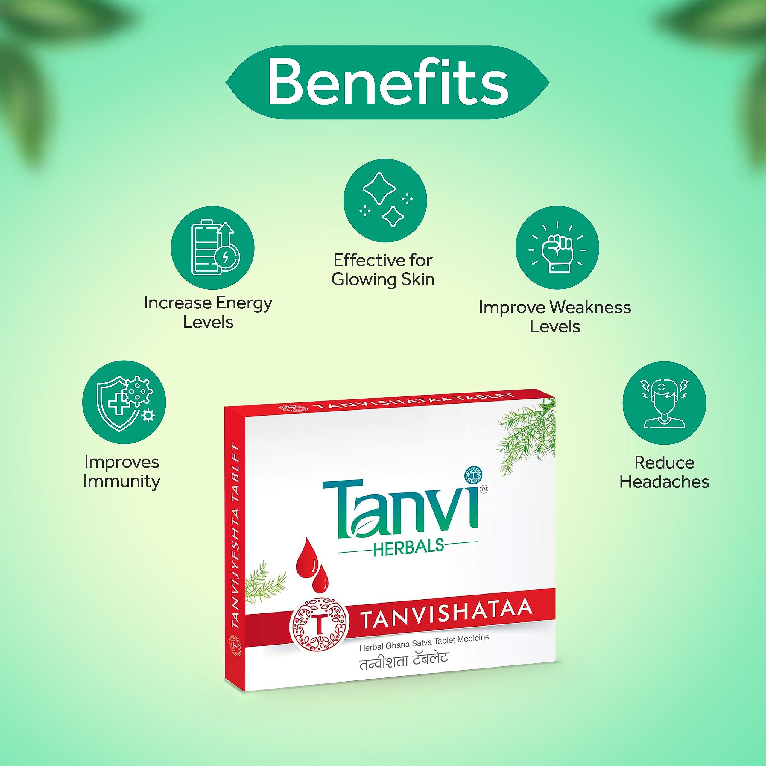 Tanvi Herbals Tanvi Herbals Tanvishataa Tablet | Herbal Supplement For Immunity | Acidity | Headache & Weakness | Herbal Supplement | Highly Effective | Suitable For All Ages | 180 Tablets