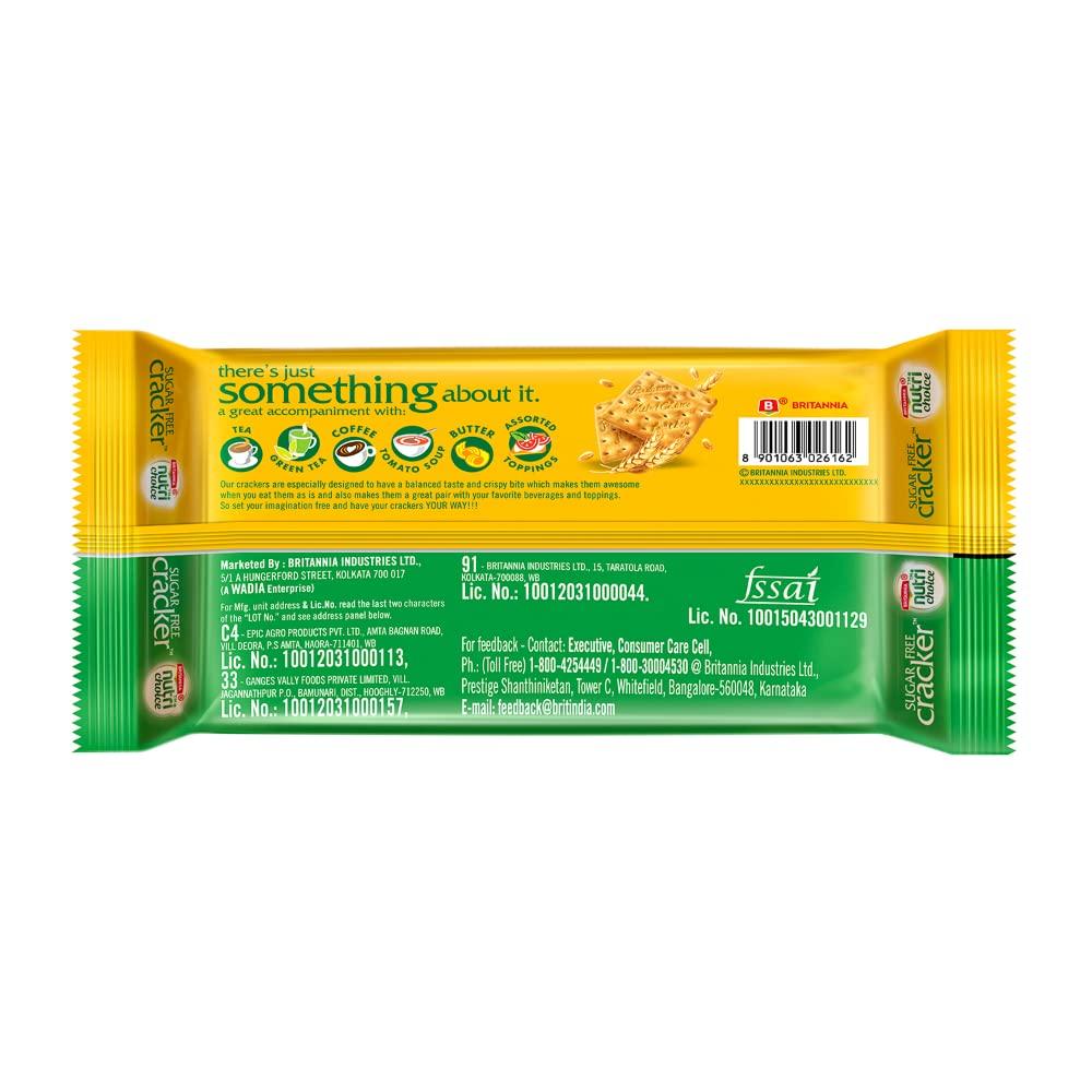Britannia Britannia Nutri Choice Sugar Free Cream Crackers Simply Lite, 300 g Pack Of 6