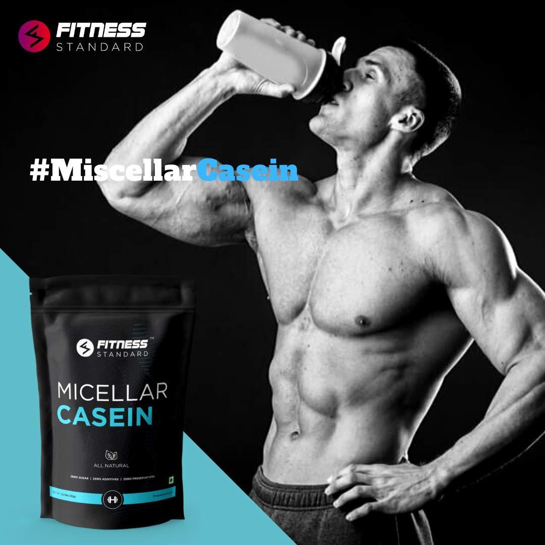 Fitness Standard Fitness Standard's 100% Micellar Casein Protein 1kg | All Natural, No Additives, No Preservatives | Unflavoured | 33 servings