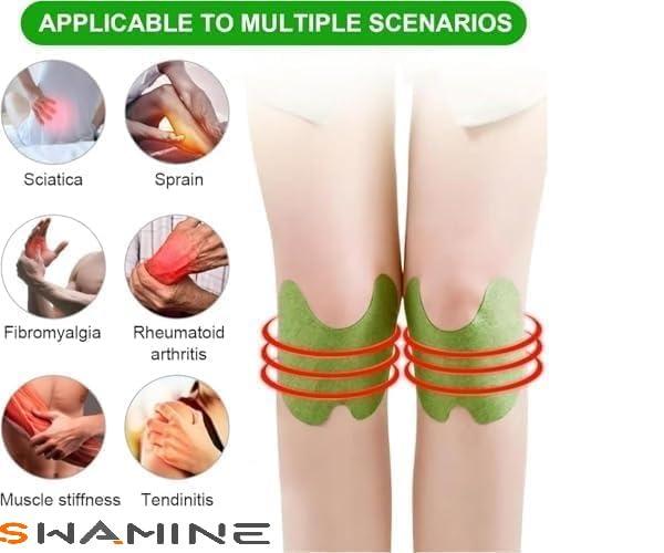 SWAMINE Herbal Knee Plaster Sticker Pain Relief and Inflammation Patches Joint Knee Relief Patches Kit Natural Wormwood Extract Sticker Knee Pain Relief Patches For Men Women Pack Of 10