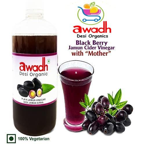 Awadh AWADH- Jamun Vinegar with Mother Pack of 2, Natural & Unfiltered, Desi Sirka, Jamoon Sirka, Natural Jamun Sirka, Country Vinegar Cider, Mother Recipe 100% Home Made - 450 X2 ml