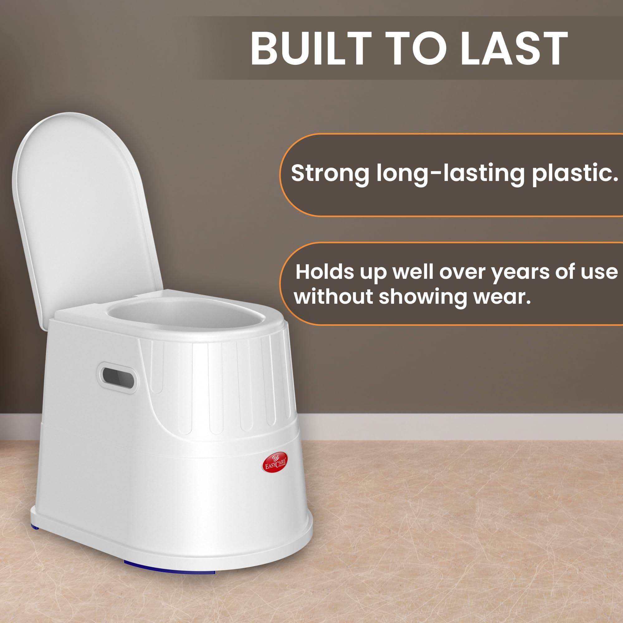 EASYCARE EASYCARE Heavy Duty Portable Indian to Western Toilet Converter | Commode Stool for Patients, Adults, Elderly, Kids, Handicap | Portable Toilet Seat | Toilet Chair I Capacity Upto 110 Kgs