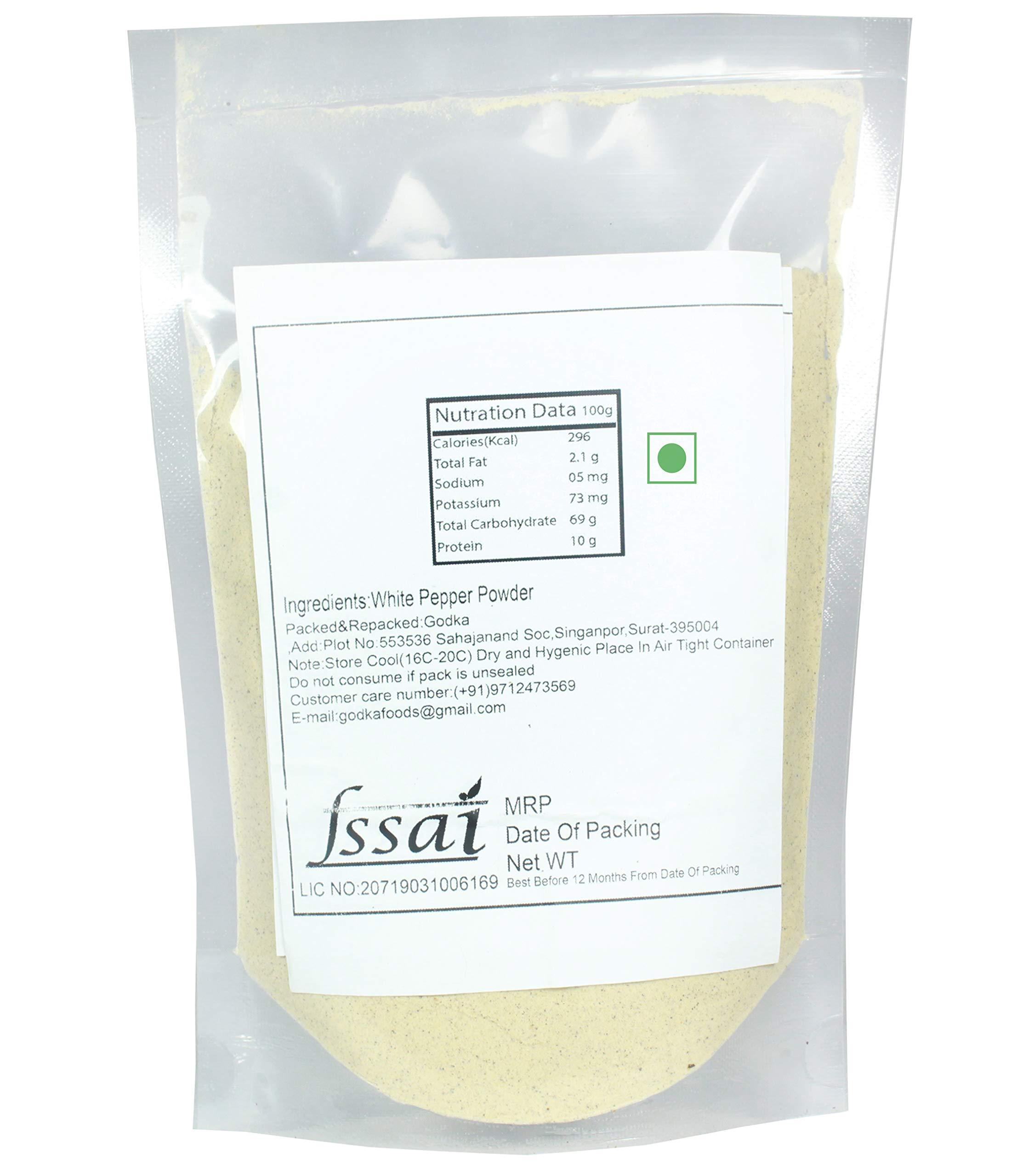 GODKA Godka Organic White Pepper Powder/White Mirch Powder,250g