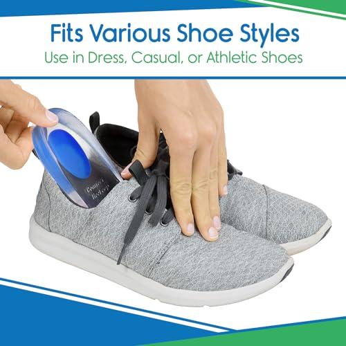 VIVEsole ViveSole Silicone Gel Heel Cups - Shoe Inserts for Plantar Fasciitis, Sore Heel Pain, Bone Spur & Achilles Pain - Pad & Shock Absorbing Support (US Men\'s 10-13)