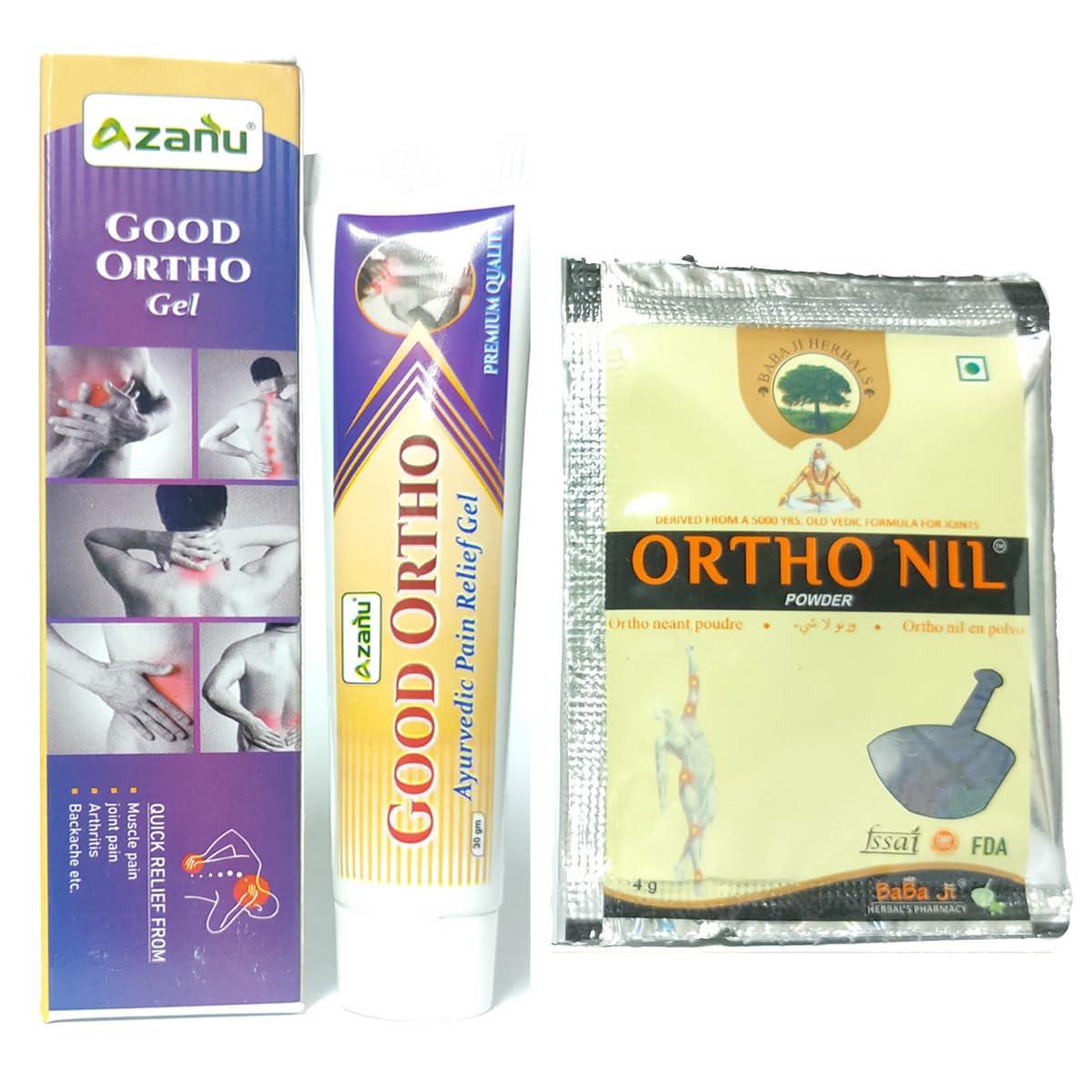 AZANU ORTHO NIL POWDER | 56 SACHETS | BABA JI HERBALS | PAIN RELIEF | FREE AZANU GOOD ORTHO CREAM