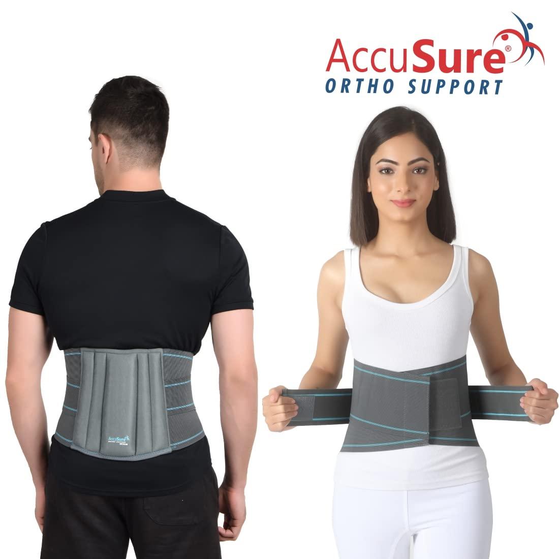 AccuSure AccuSure Posture Corrector Belt For Back & Shoulder, Backbone Support Belt Comes Lumbo Support Belt Lumbo Sacral Back Support For Men & Women-L