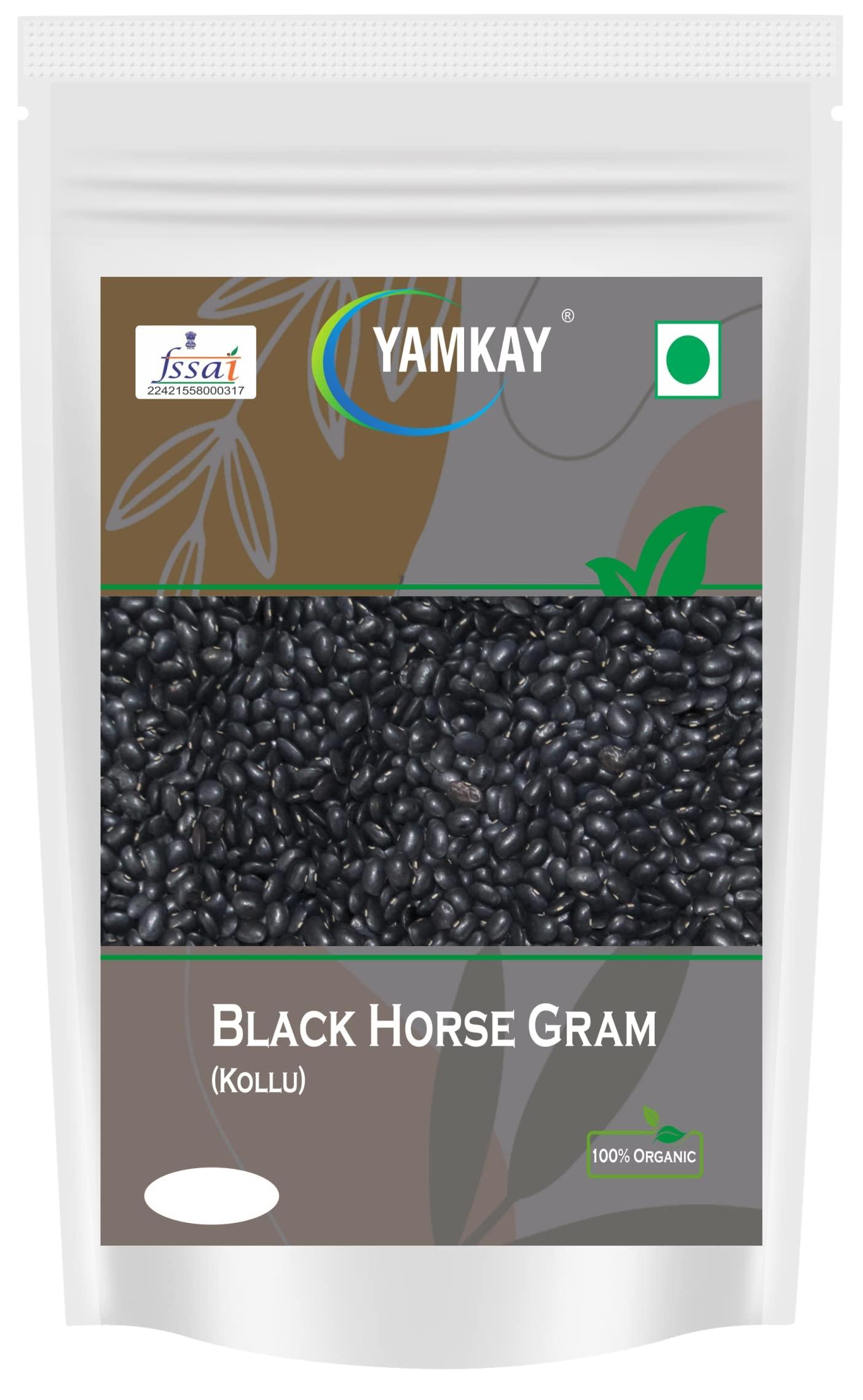 YAMKAY Yamkay Organic Black Horse Gram Karuppu Kaanam Kollu Kollu Vulavalu Horse Gram Kulthi Dal Kurthi Dal 500 gm