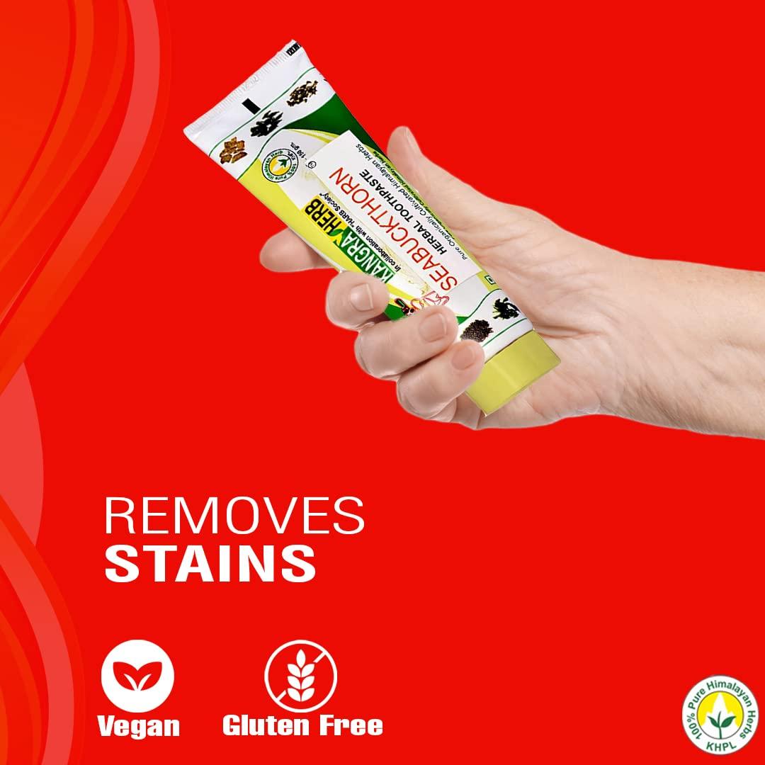 Kangra Herb KANGRA HERB Seabuckthorn Herbal Multi Action Toothpaste (150Gms), Made With Pure Organically Cultivated Himalayan Herbs