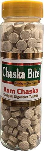 CHASKA BITE CHASKA BITE Aam Chaska Chatpati Tablet Dry Mango Candy Amchoor Digestive Tablet 130g pack of 1 (130 g) Pack for Kids & Friends II Sweet & Chatpata Candy II