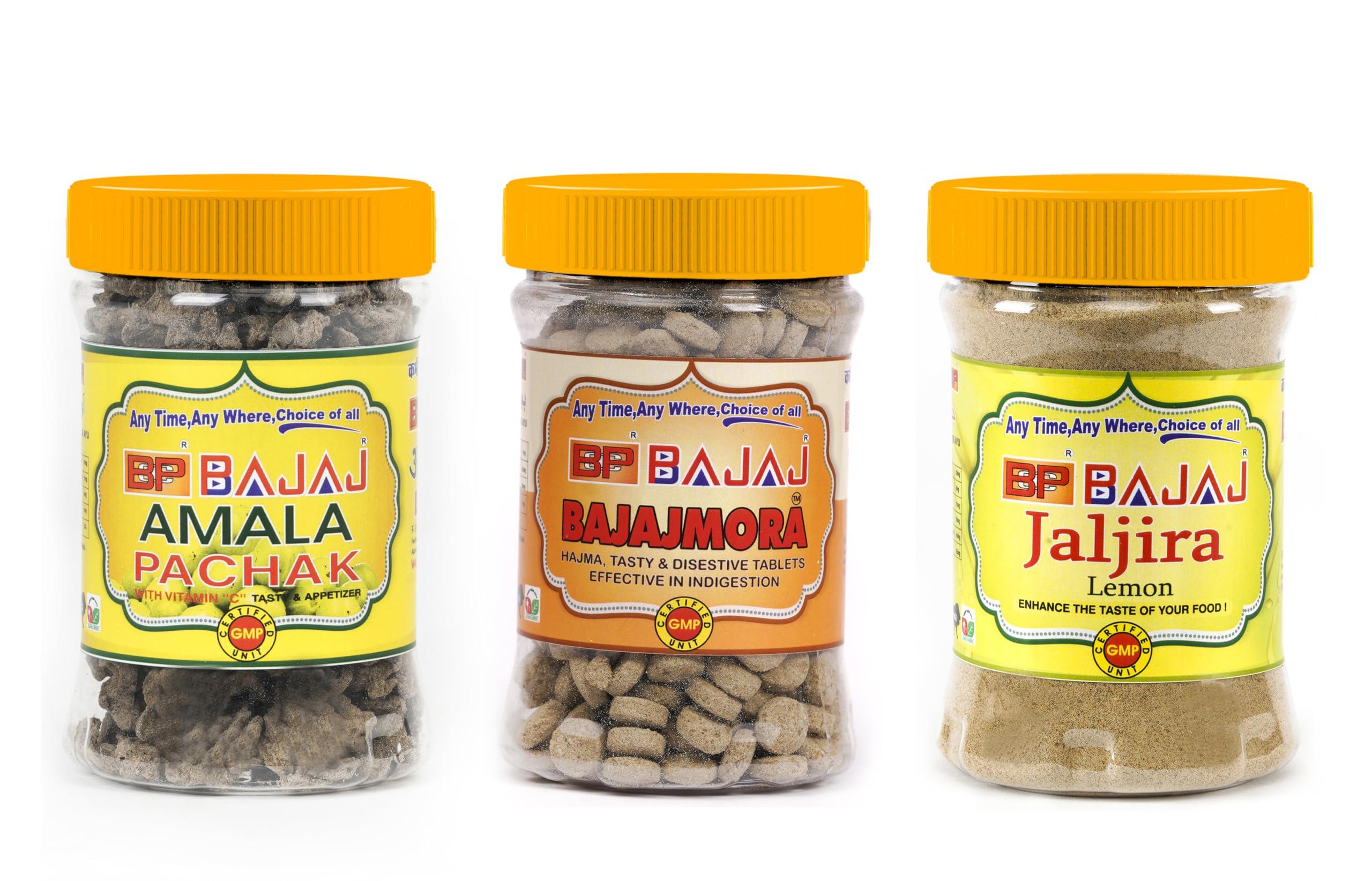 BAJAJMORA Bcp Bajaj Amla Pachak (150g), Bajajmora (200g), Jaljira (190g) | Natural & Digestive | Mukhwas, Mouth Freshner (Pack of 3)