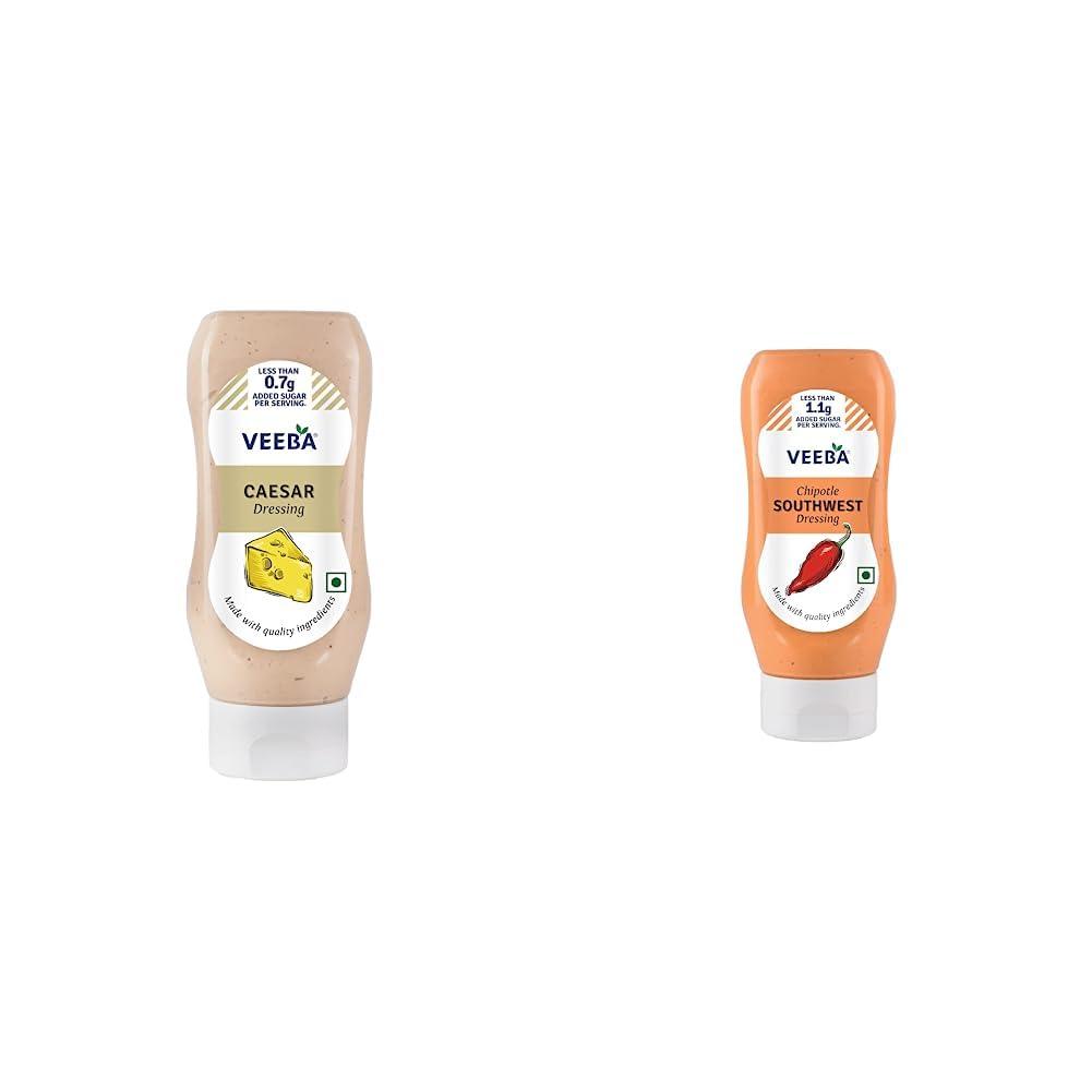 VEEBA Veeba Salad Dressings Caesar 77% Fat Free, 300g and Veeba Chipotle Southwest Salad Dressing, 300g