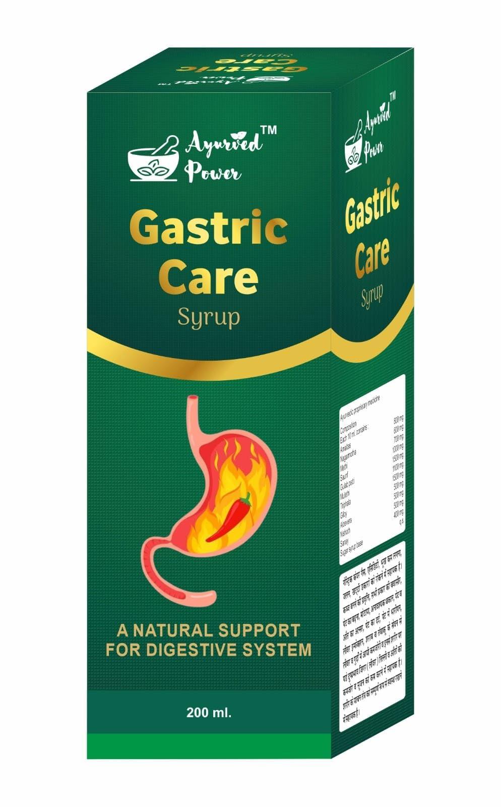 Ayurved power Ayurved power Gastric Care Syrup for Digestive Health & Acidity| Relieves Gastric Discomforts| Abdominal Pains & Nausea - Pack of 2 (Each One 200ml)