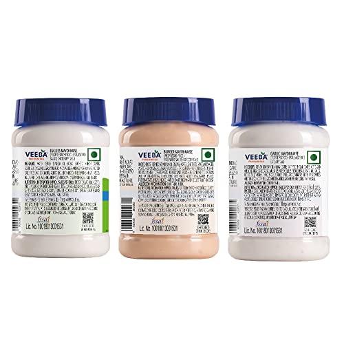 VEEBA Veeba Mayonnaise Combo - Eggless Mayonnaise, 250gm with Garlic Mayonnaise, 250gm and Burger Mayonnaise 250gm - Pack of 3