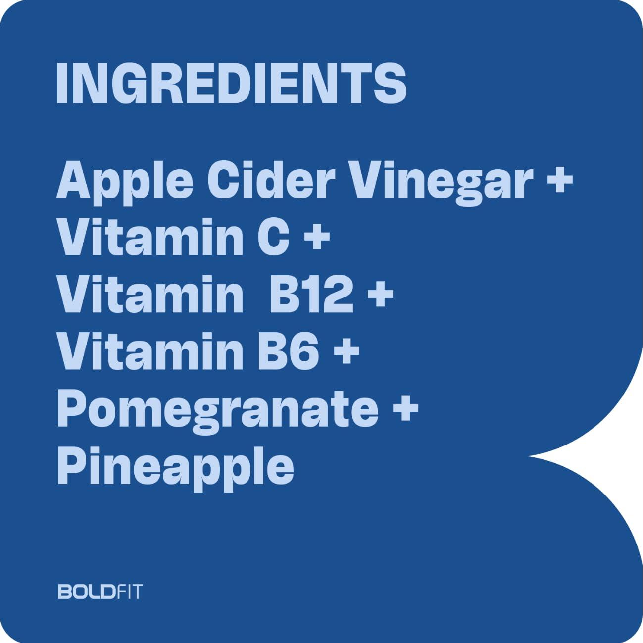 Boldfit Boldfit Apple Cider Vinegar Tablets With Mother Acv Effervescent Tablets For Immunity, Digestion, Acv Tablets Acv Apple Cider Vinegar Tablet With Cola Flavor-(Pack Of 4) 60 Tablets