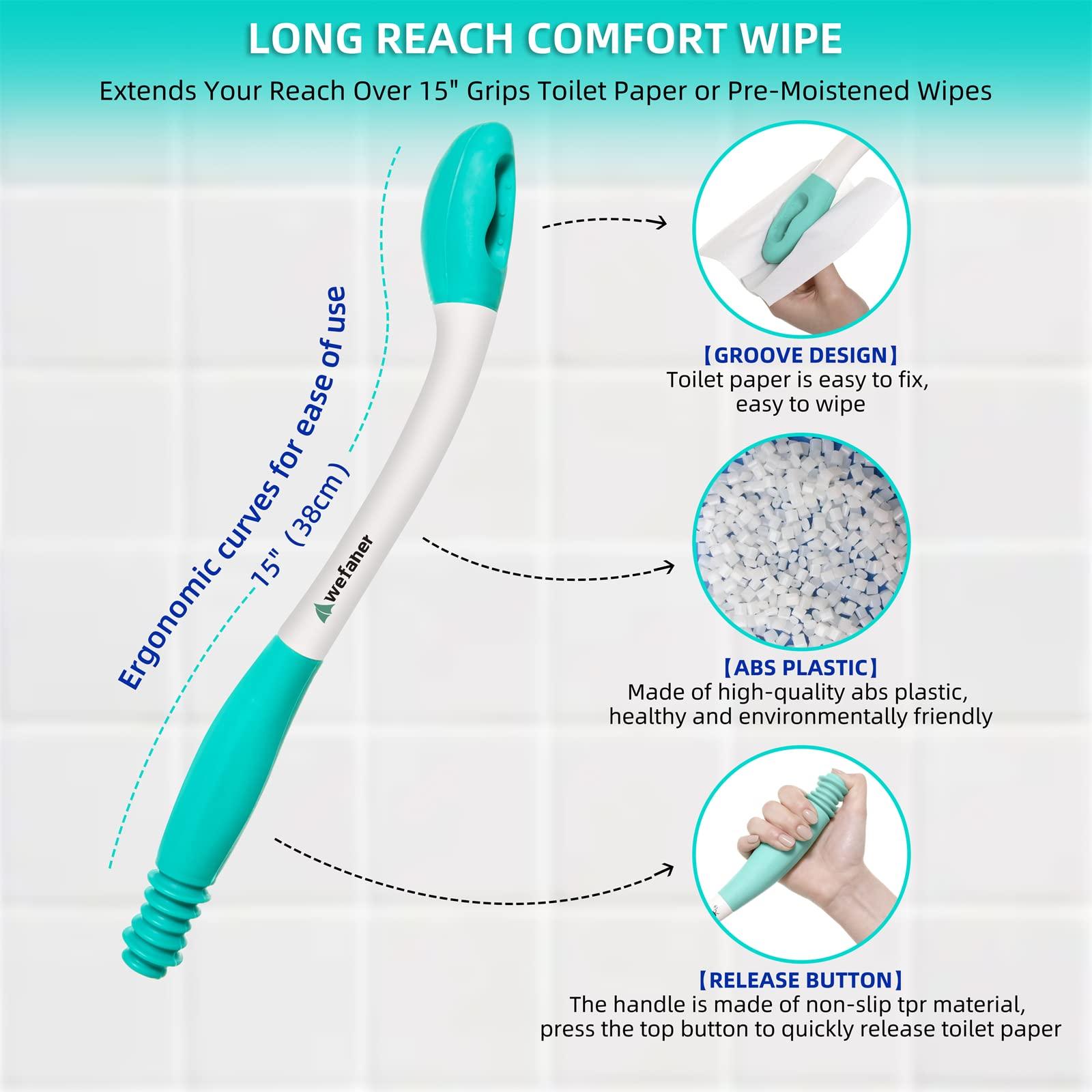 wefaner Toilet Aids For Wiping, Wipe Assist Tool Bathroom Wipe Assistance Bottom Buddy, Long Reach Comfort Wiper