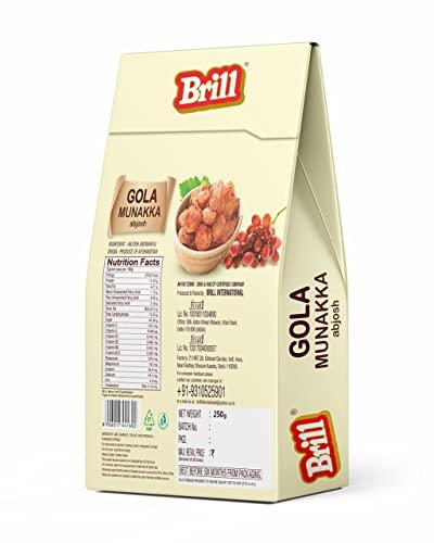 Brill Brill Gola Munakka (Abjosh) 250g | Munakka Raisins | Abjosh Kishmish(Gola) | Munka Dry Fruits | Delicious & Healthy Snack | High in Antioxidants | Naturally Sweet & Tasty