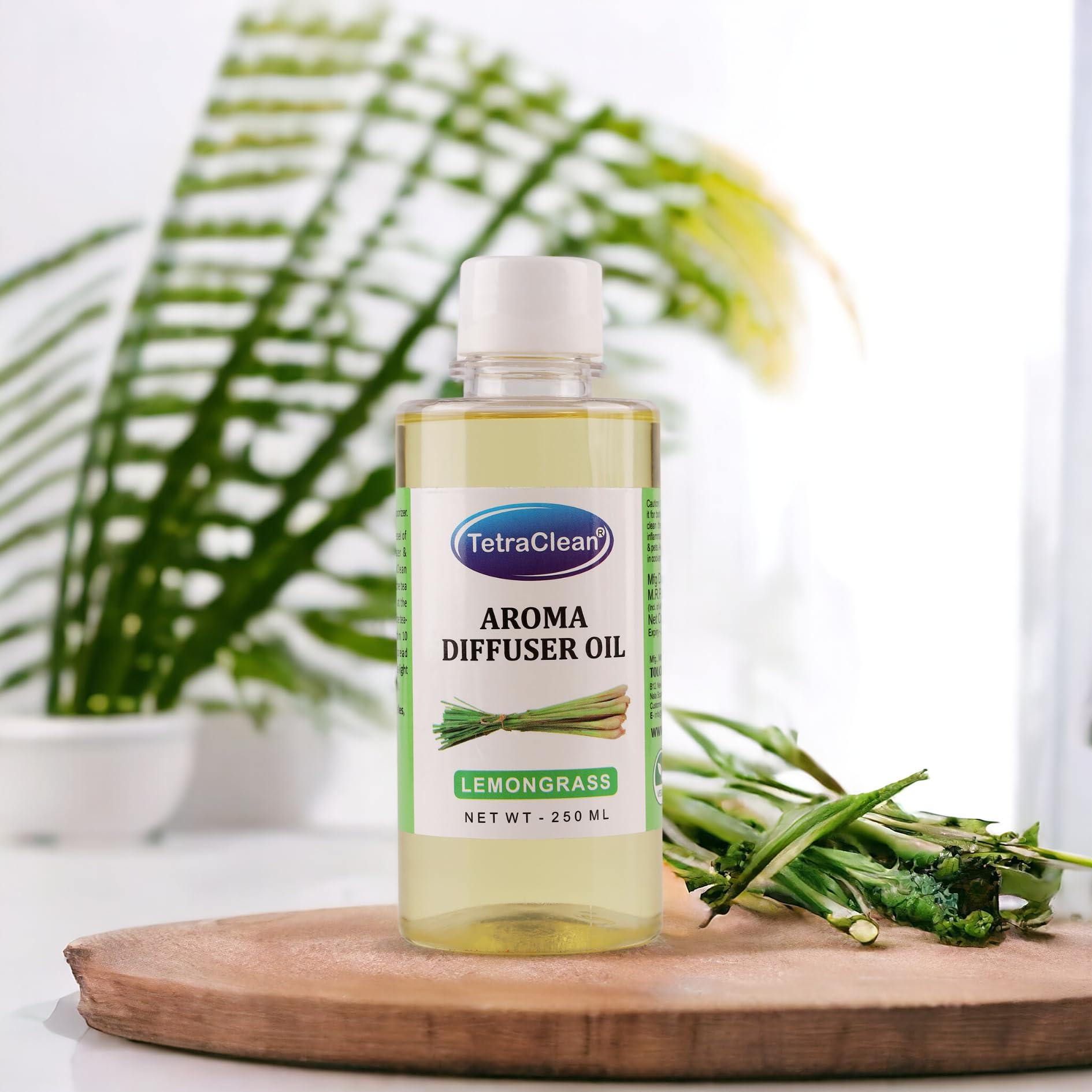 Tetraclean Tetraclean Lemon Grass Fragrance Aroma Diffuser Oil | For Home & Commercial Use, (250 ML)