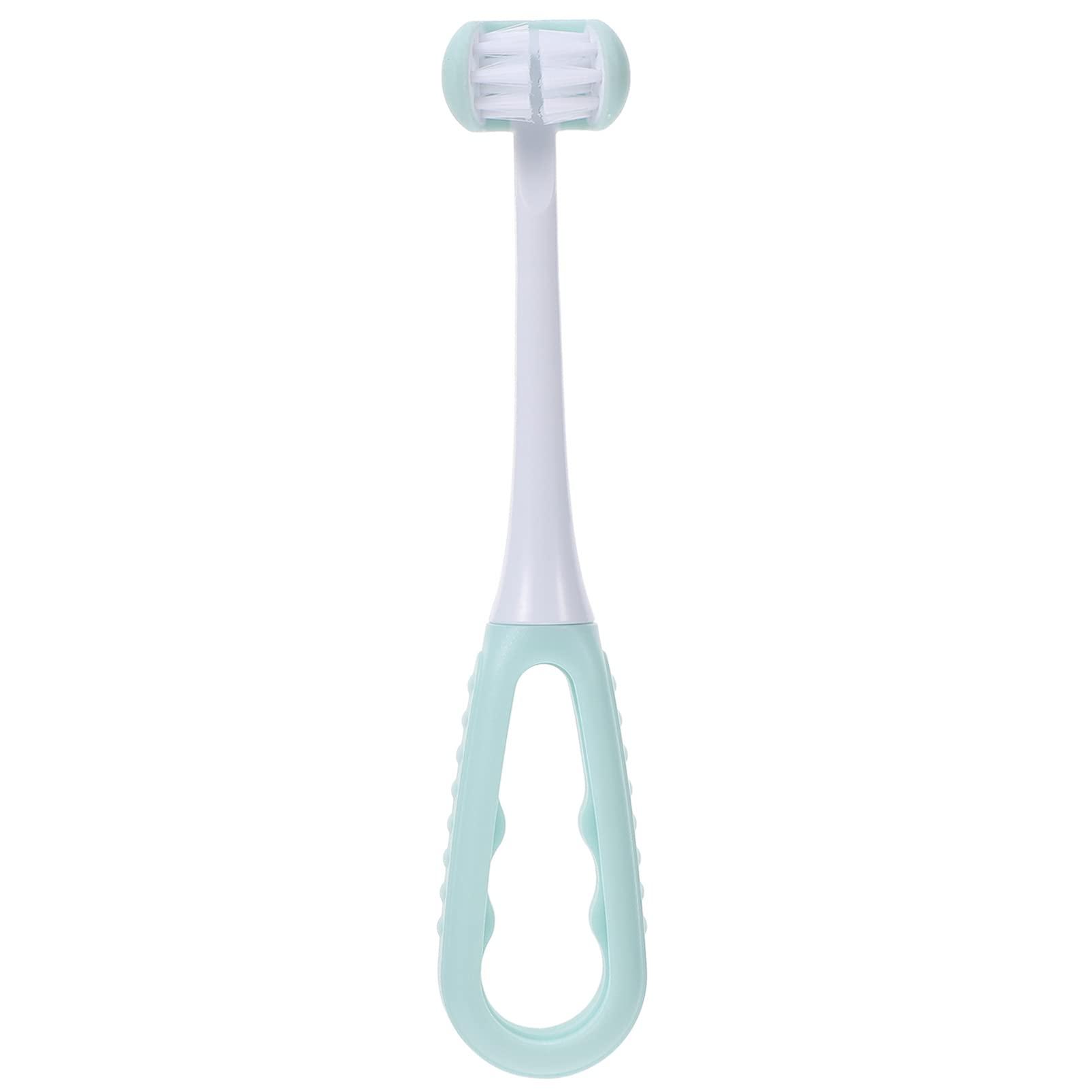 KTMGlobal KTM 3 Sided Autism Toothbrush Kids Toothbrush Soft Bristle Toothbrush Toddler Toothbrushes Sky- blue