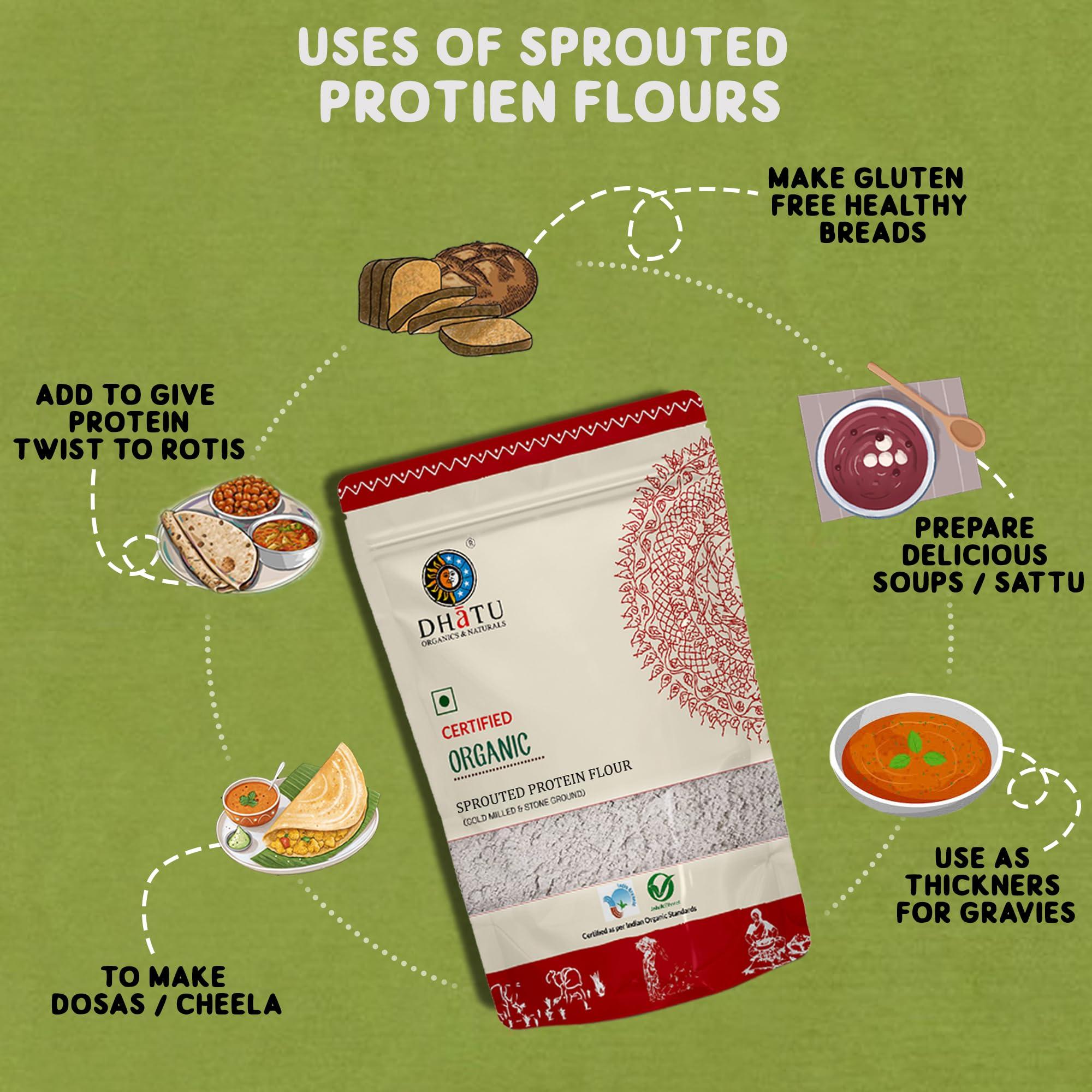 Dhatu Dhatu Organics & Naturals Sprouted Brown Chickpea Flour, 500 g