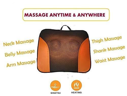 ezoubuy ezoubuy Shiatsu Back Cushion Massager with Rolling Massage Heads | For home, office, car | With Car adapter & electric adapter inclusive | Soft & Breathable Design | Free Wire Extension