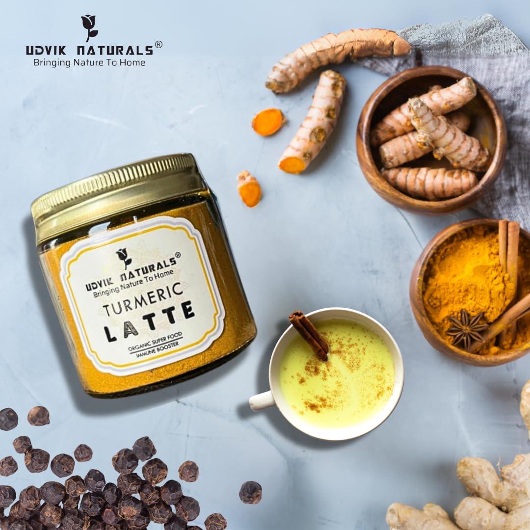 Udvik naturals UDVIK NATURALS TURMERIC LATTE | POWERFUL ANTIOXIDANT BLEND | ORGANIC SUPERFOOD | ALL NATURAL INGREDIENTS | NO ARTIFICIAL FLAVOUR | IMMUNE BOOSTER