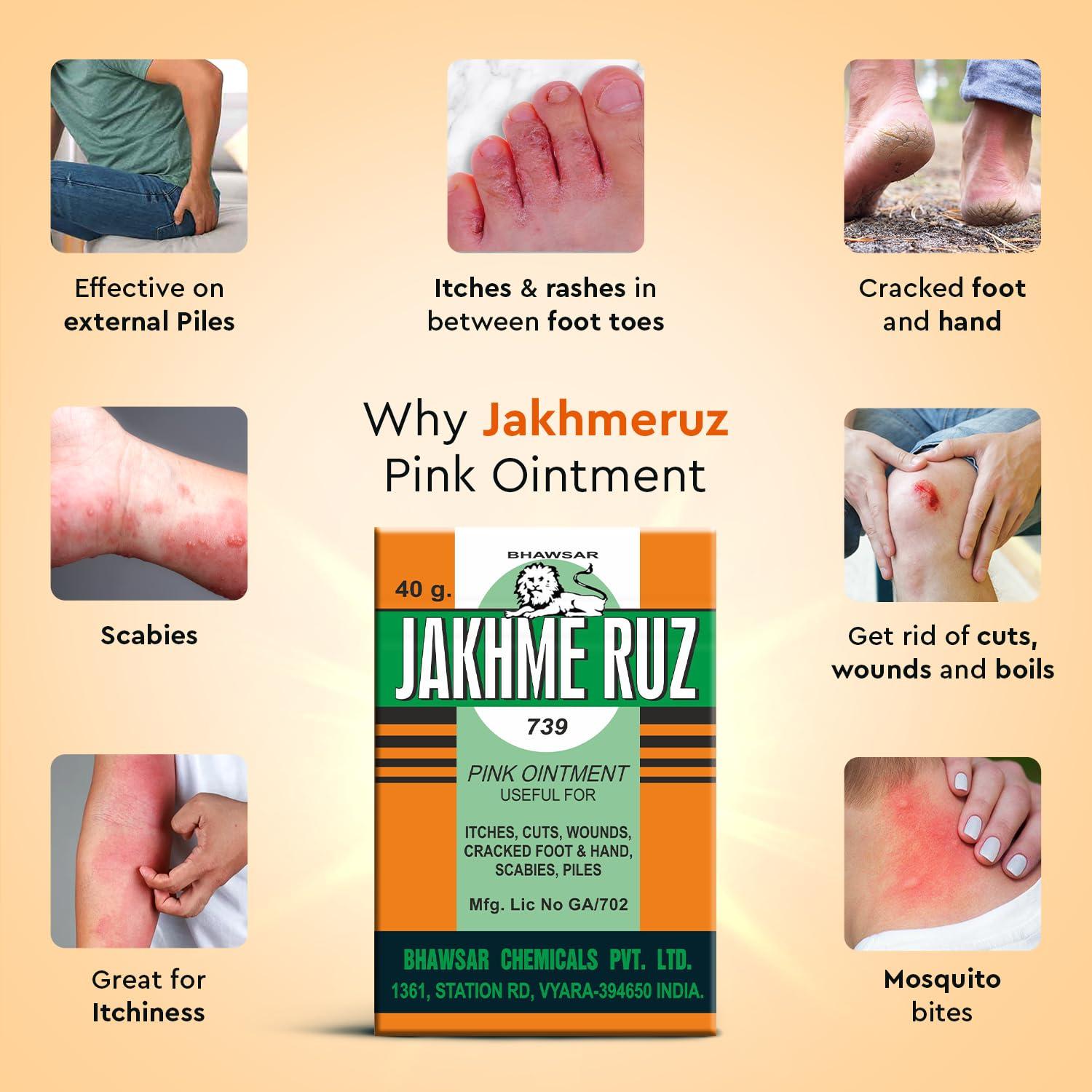 JAKHMERUZ BHAWSAR Jakhmeruz Pink Ointment 40 gm (Pack of 4)
