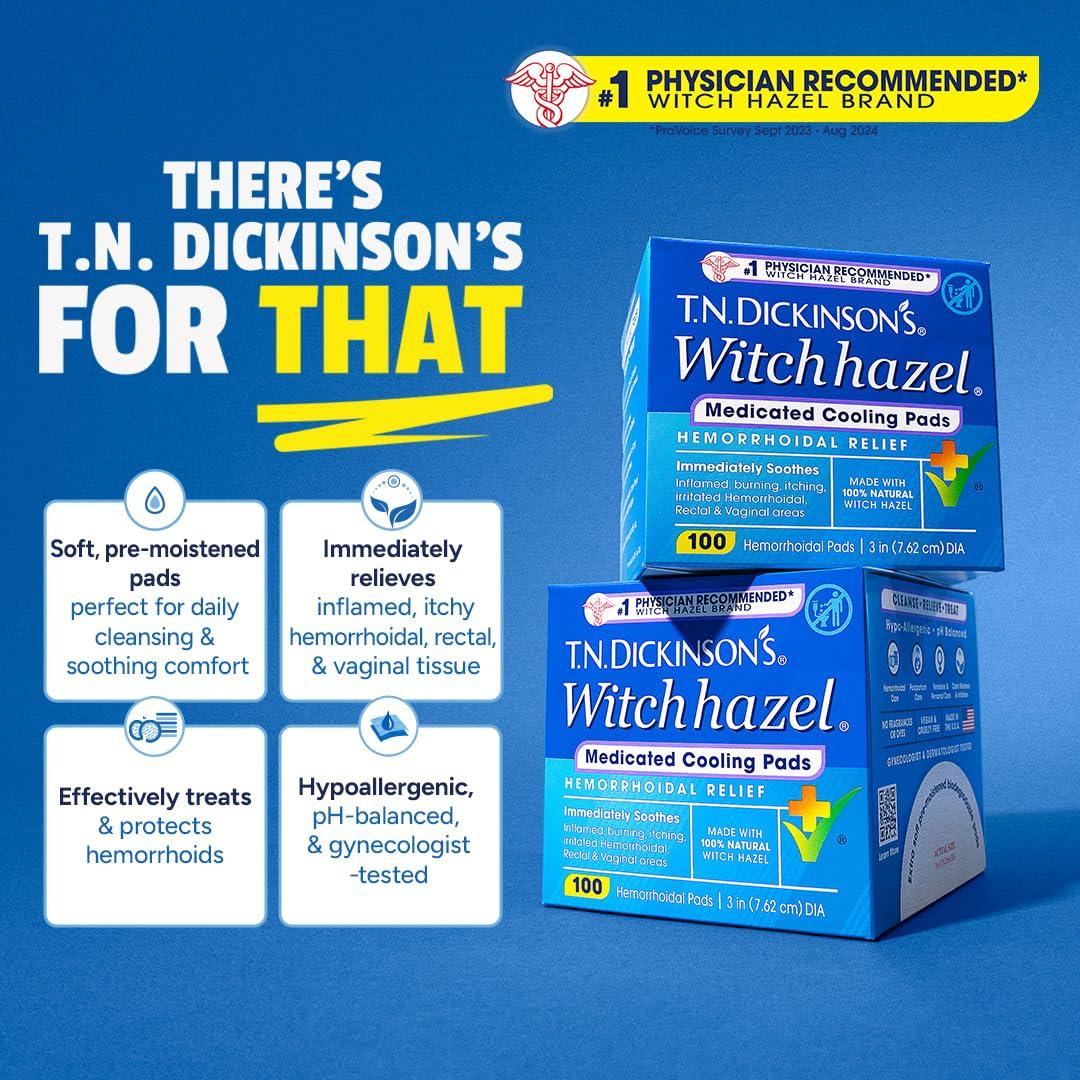 T.N. Dickinson's Hemorrhoidal Medicated Pads With Witch Hazel