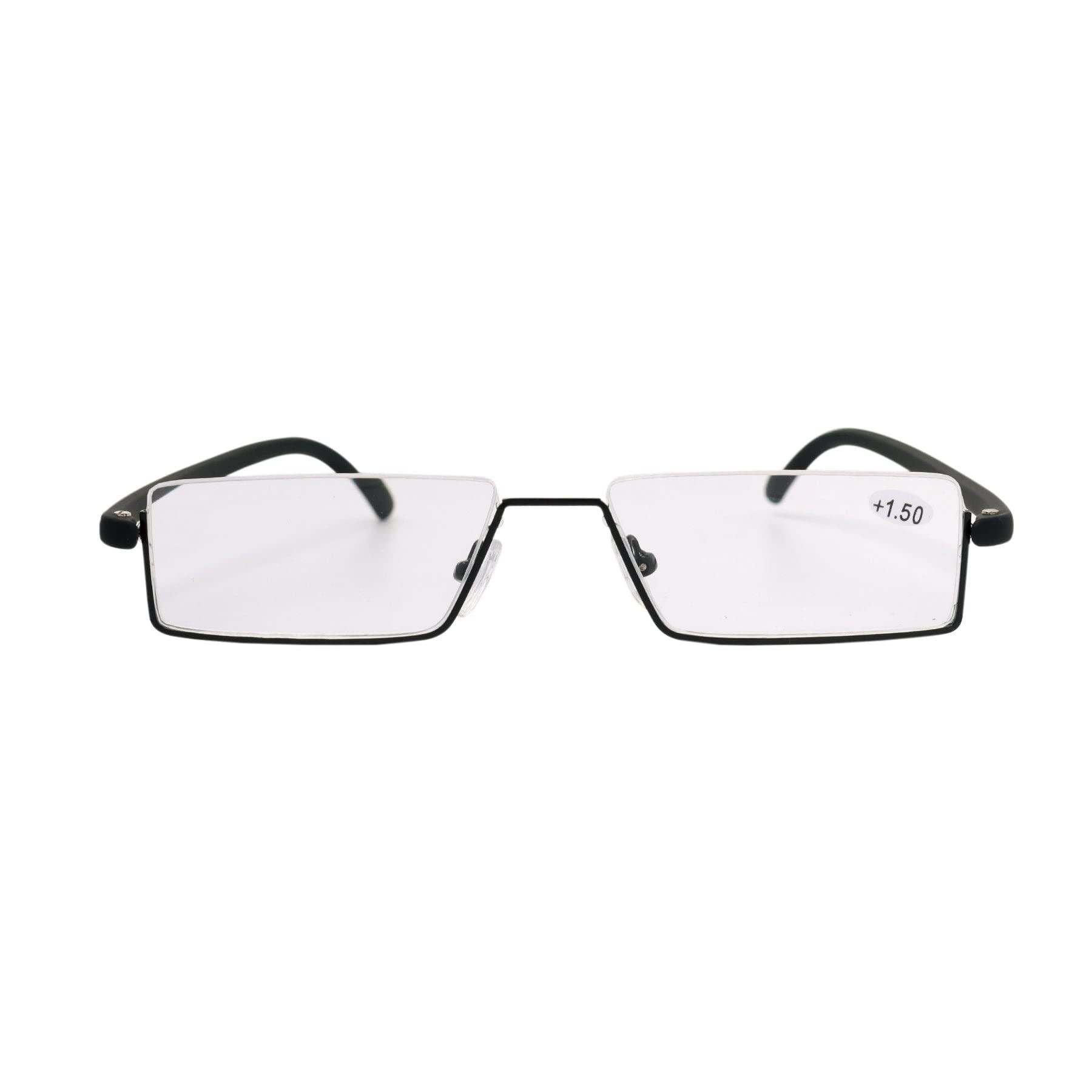 The Tinted Story The Tinted Story | Half Rim Eyeglasses | 100% UV Protected | Men & Women | Black | Small | Air Flexible Reading Glasses (2.0)-Pack of 1