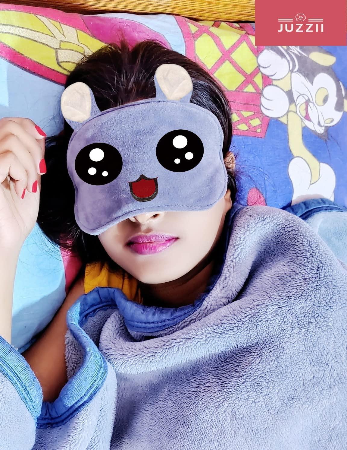 JUZZII JUZZII™ Velvet Cute Doll Sleeping Blindfold Eye shade Mask for Men Women Girl Boy M.No.75-76