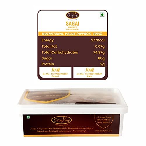 Occasions Occasions Sweet & Delicious Regular Sagai Dates - 500g, Sagai Dates, Original Sagai Dates, Dried Dates |Rich in Iron | Healthy Food | Saudi Arabian Dates