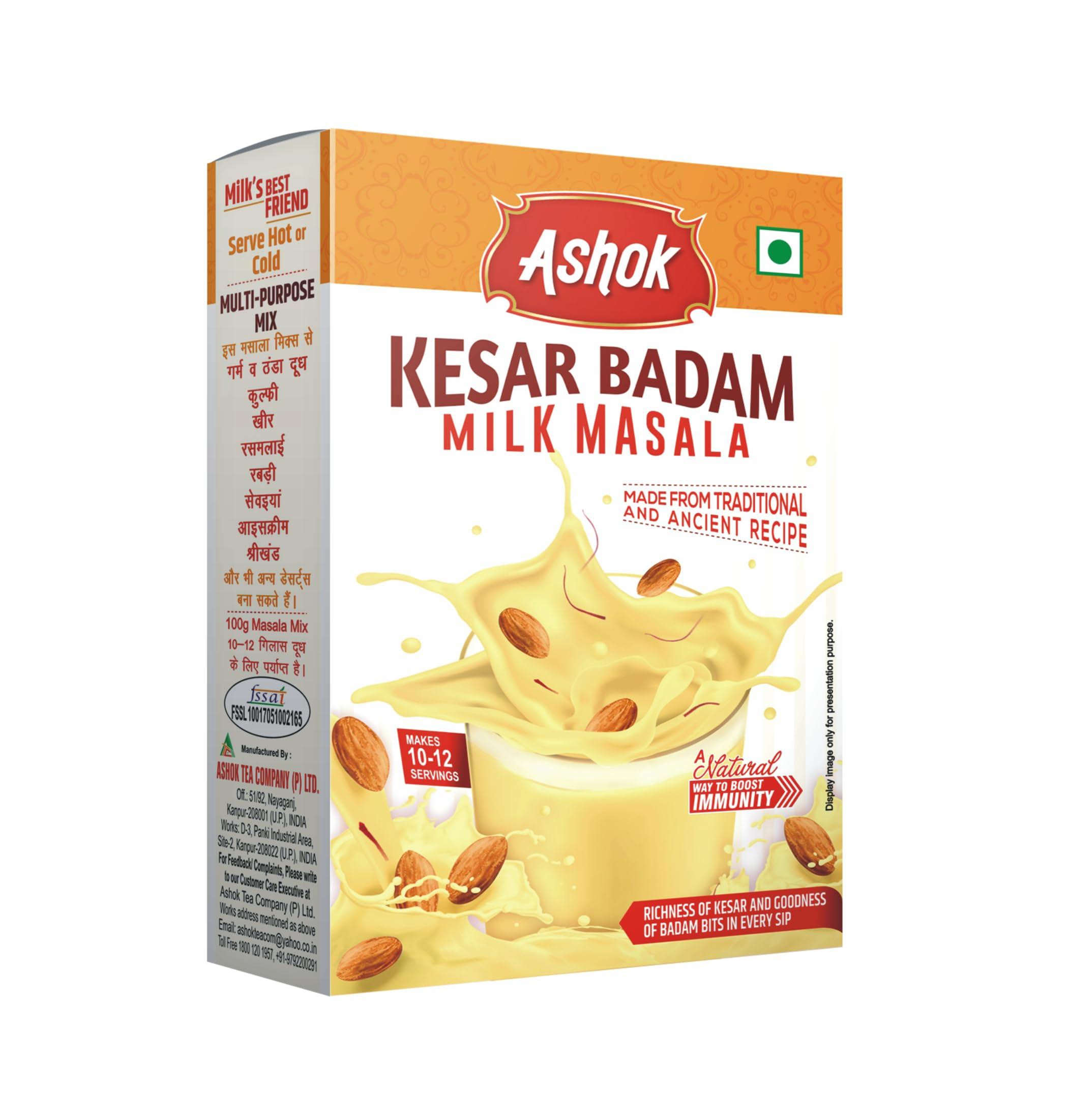 ASHOK NUTRIRICH Ashok Kesar Badam Milk Masala Powder (Kesar Badam, Pack of 3)