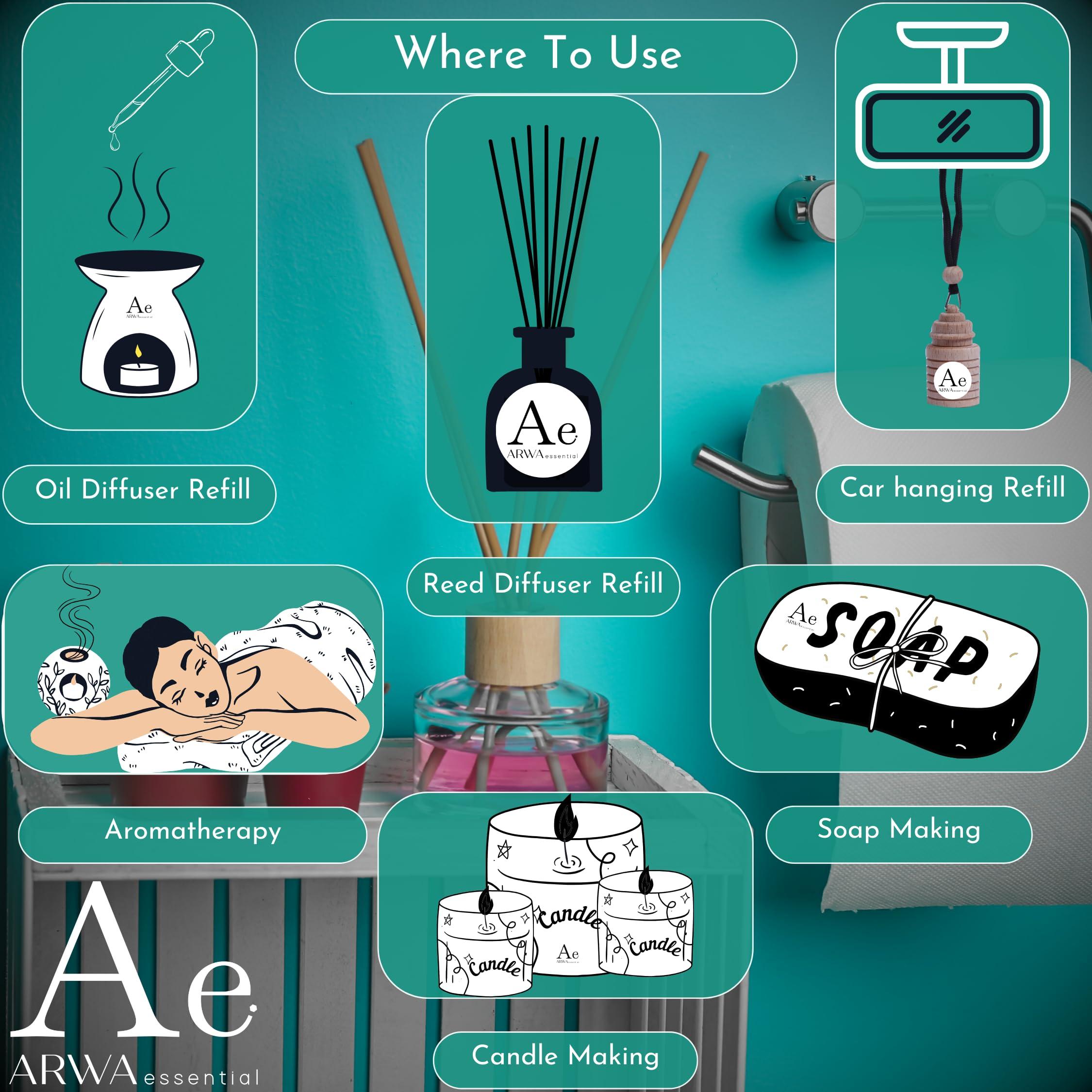 Ae ARWA Essential ARWA Essential Jasmine(Mogra) Oil 1L | 100% Pure & Natural Jasmine/Mogra Oil for Relaxation & Massage | Premium Essential Oil for Aromatherapy, Diffuser, Candles & Soap Making | Fragrance Oil Gift Set