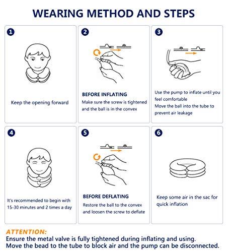 S Inflatable Cervical Neck Traction Device & Collar Brace by Siwei for Instant Neck Pain Relief [FDA Approved] - Adjustable Neck Stretcher Cervical Traction Collar Best for Home Traction Decompression