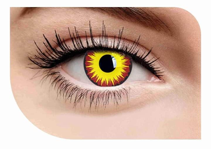 Jackals Jackals Yearly Crazy Color Contact Lenses (Zero Power,Red Vampire,Pack of 1)