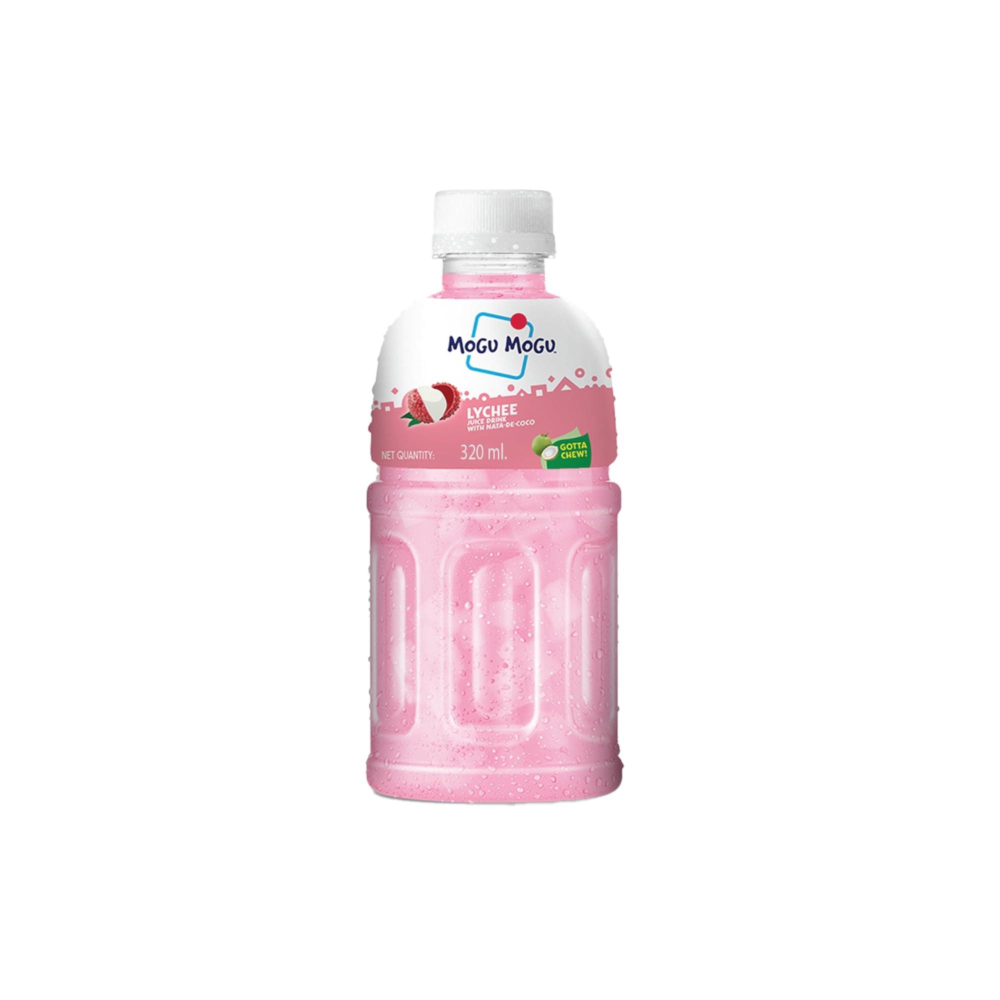 Mogu Mogu Mogu Mogu Lychee Juice with 25% NATA De Coco | Energy Booster Drink | Full of Natural Fruit Fibres | No Added Preservatives and Artifical Colours - 300ml(Pack of 12)