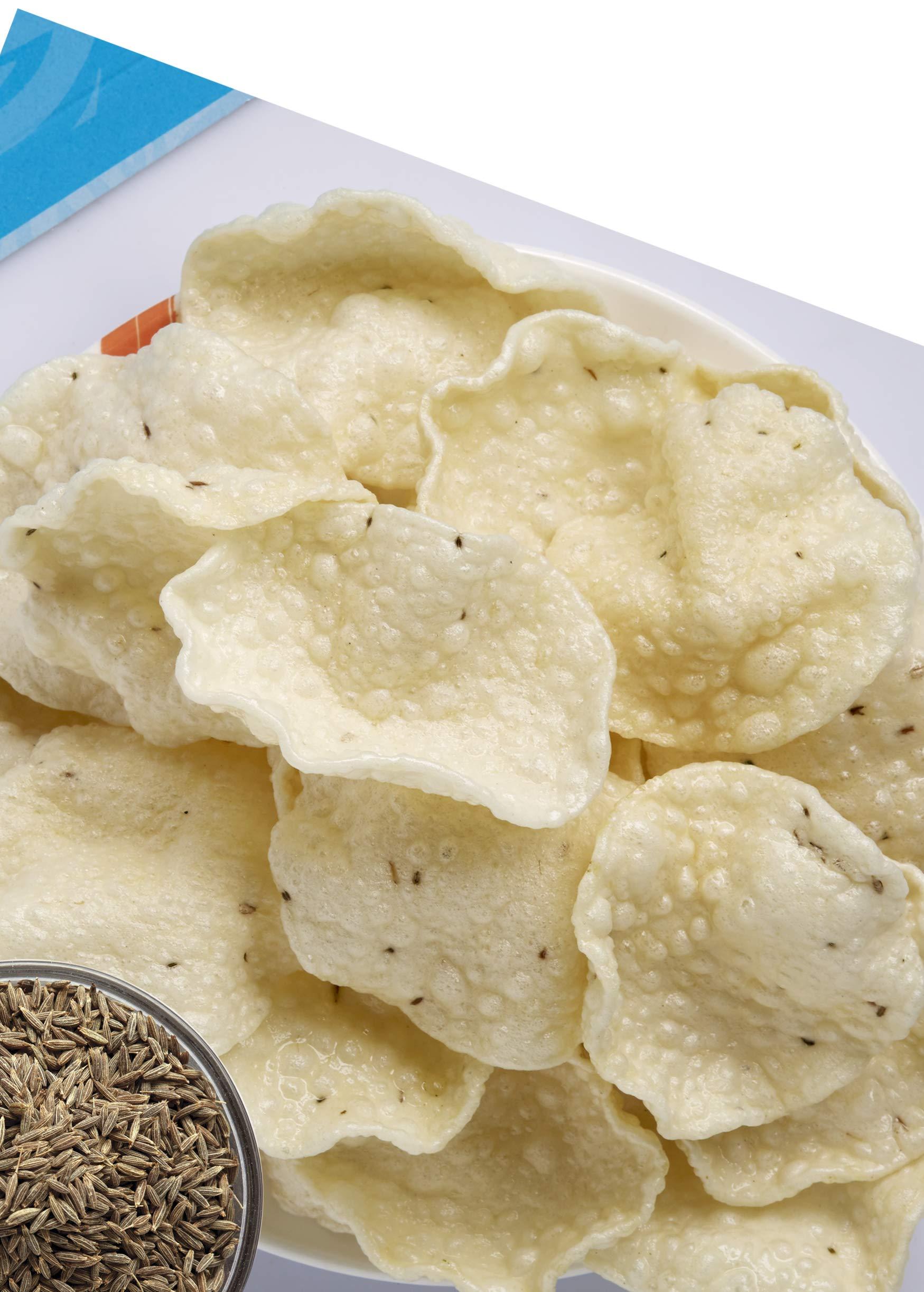 Ganesh Papad Ganesh Rice Crispy Jeera Khichiya Papad- 500 gm 1.5\" inch