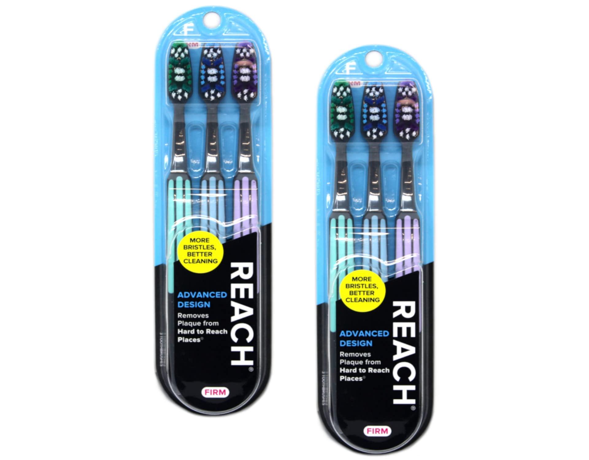 Reach Reach Advanced Design Firm Toothbrushes, Colors May Vary, 3 Count (Pack of 2) Total 6 Toothbrushes